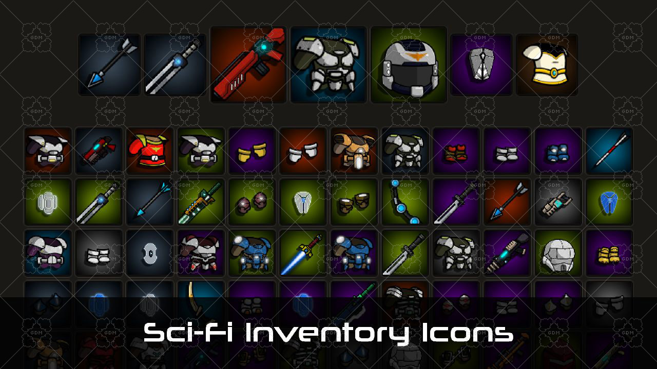 1280x720 Sci Fi Inventory Icons Gamedev Market