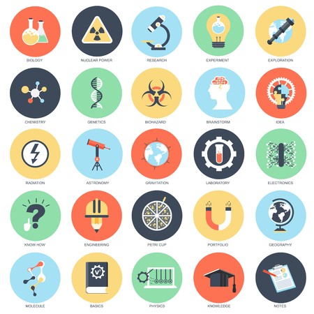 Flat Conceptual Icon Set Of Genetics Lab Research And Science 450x450 Flat Conceptual Icon Set Of Genetics Lab Research And Science