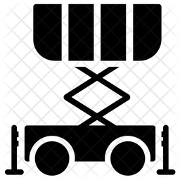 256x256 Scissor Lift Icon Of Glyph Style
