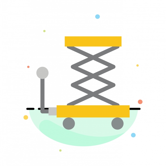 640x640 Car Construction Lift Scissor Abstract Flat Color Icon Templa