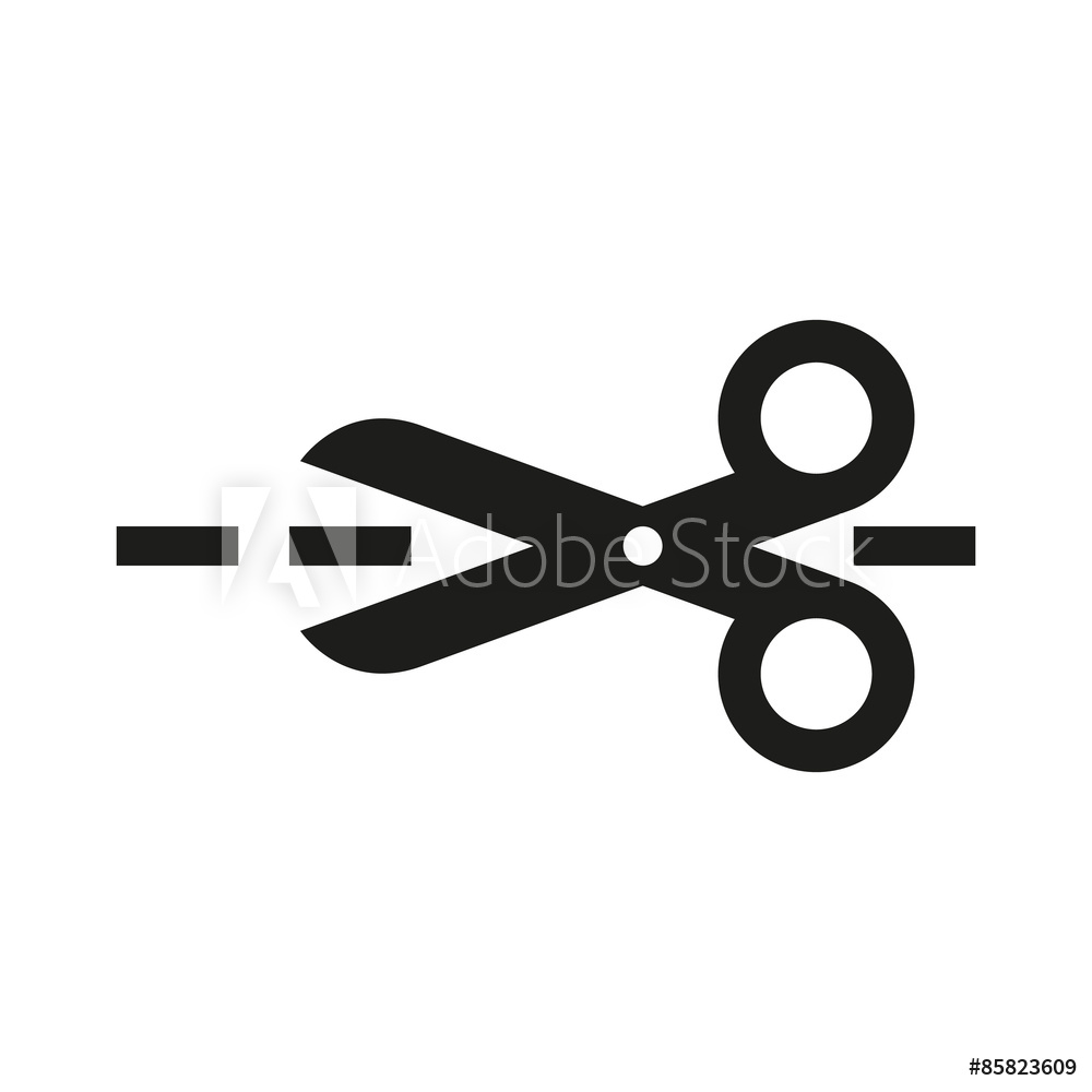 1000x1000 Fotografie, Obraz The Scissors Icon Cut Here Symbol Flat