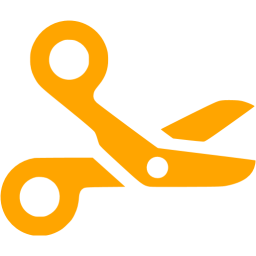 256x256 Orange Scissors Icon
