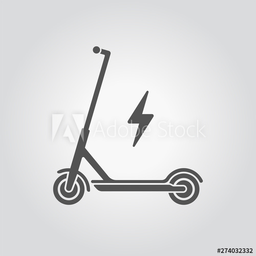 500x500 Electric Scooter Icon Vector Illustration Of Stylized Scooter