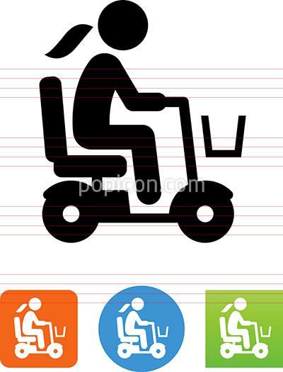 400x525 Female Senior Citizen Riding Mobility Scooter Icon