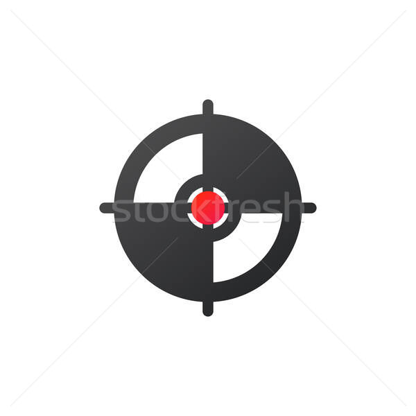 600x600 Target Aim Scope Icon, Vector Illustration Isolated On White