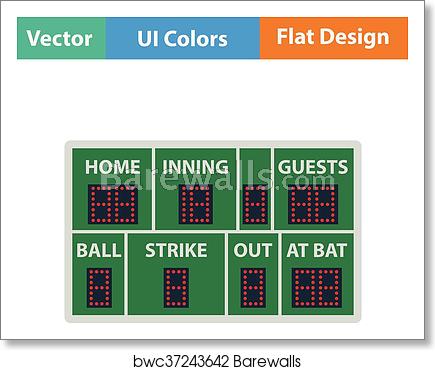 435x370 Baseball Scoreboard Icon, Art Print Barewalls Posters Prints