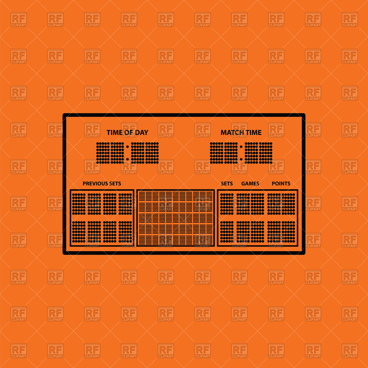 1200x1200 Tennis Scoreboard Icon On Orange Background Vector Image Of Icons