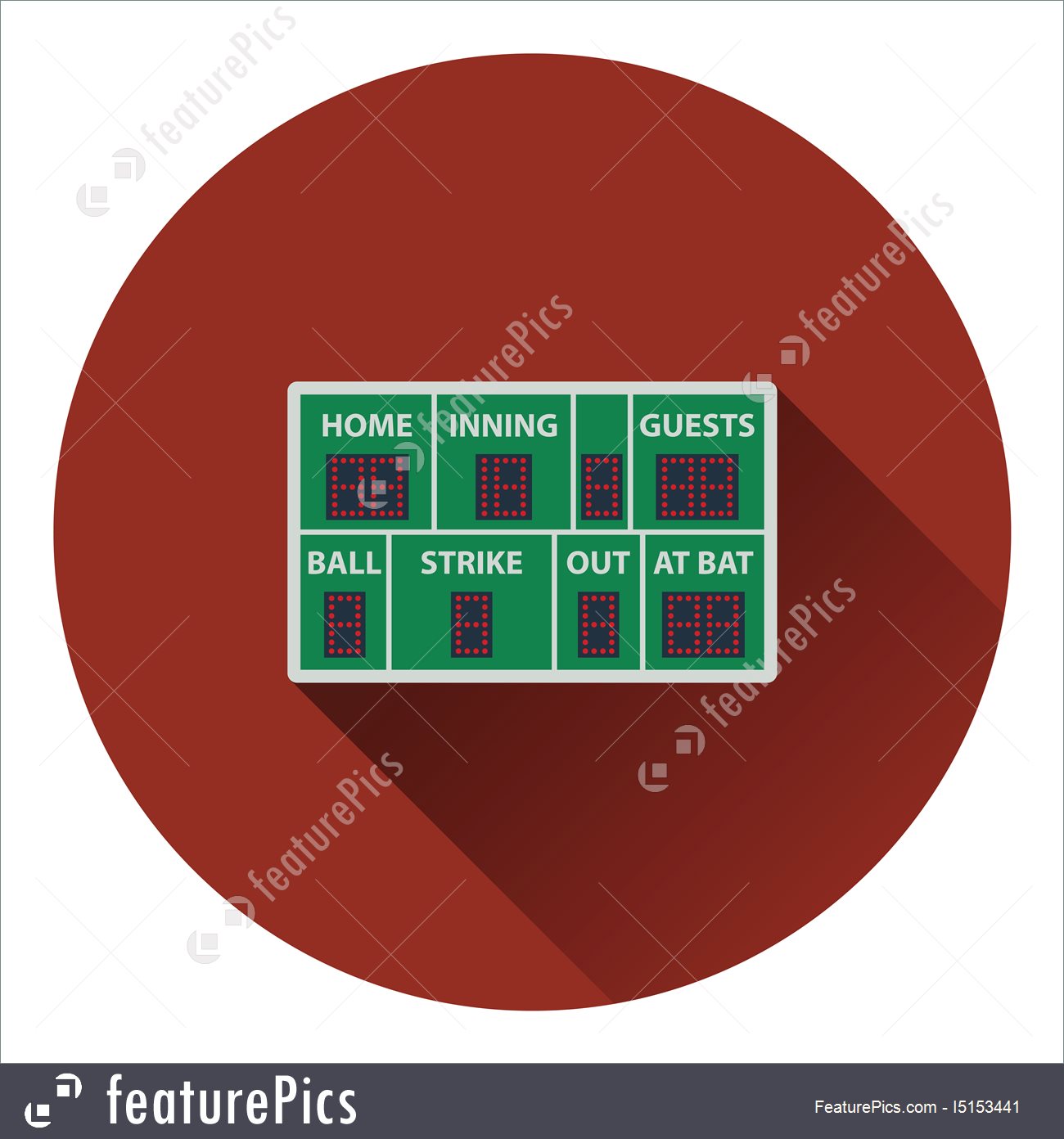 1300x1392 Illustration Of Baseball Scoreboard Icon