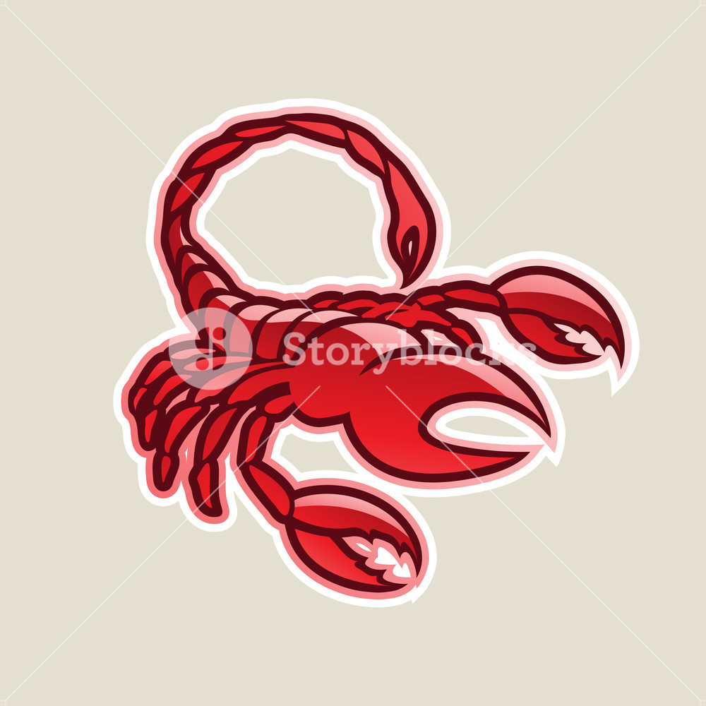Vector Illustration Of Red Glossy Scorpion Icon Isolated 1000x1000 Vector Illustration Of Red Glossy Scorpion Icon Isolated
