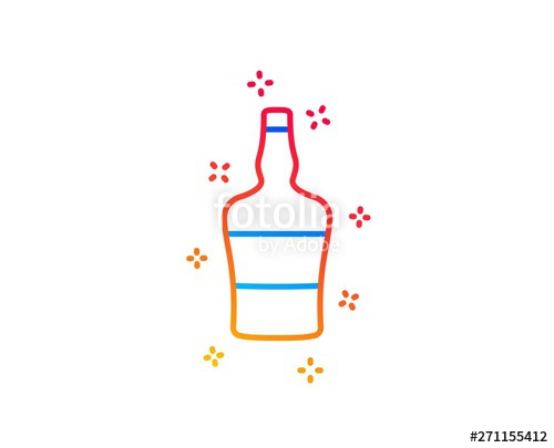 500x405 Scotch Bottle Line Icon Brandy Alcohol Sign Gradient Design