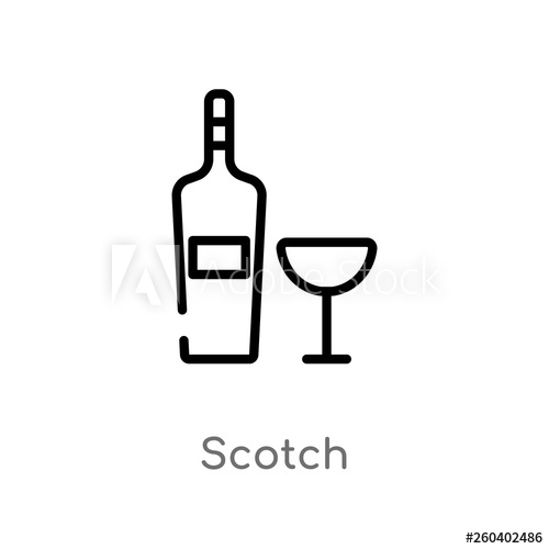 500x500 Outline Scotch Vector Icon Isolated Black Simple Line Element