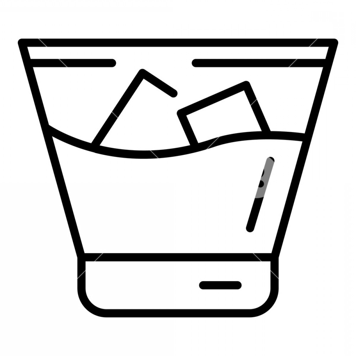 1200x1200 Cold Whiskey Glass Icon Outline Cold Whiskey Glass Vector Icon
