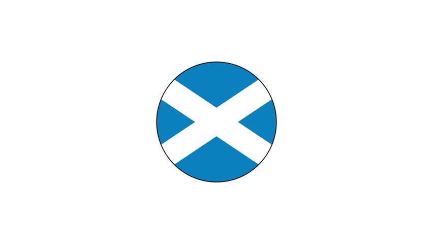 852x480 Scotland Country Flag Icon Animation Stock Footage Video