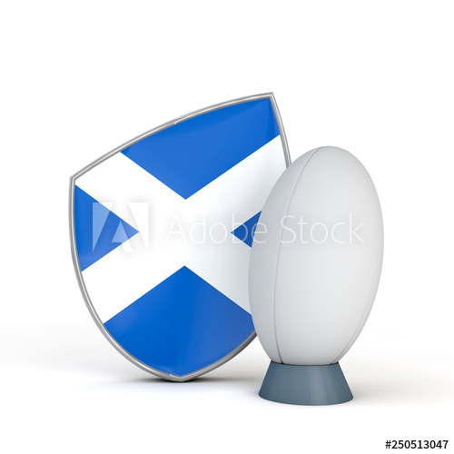 500x500 Scotland Rugby Shield Flag Icon With Rugby Ball Render