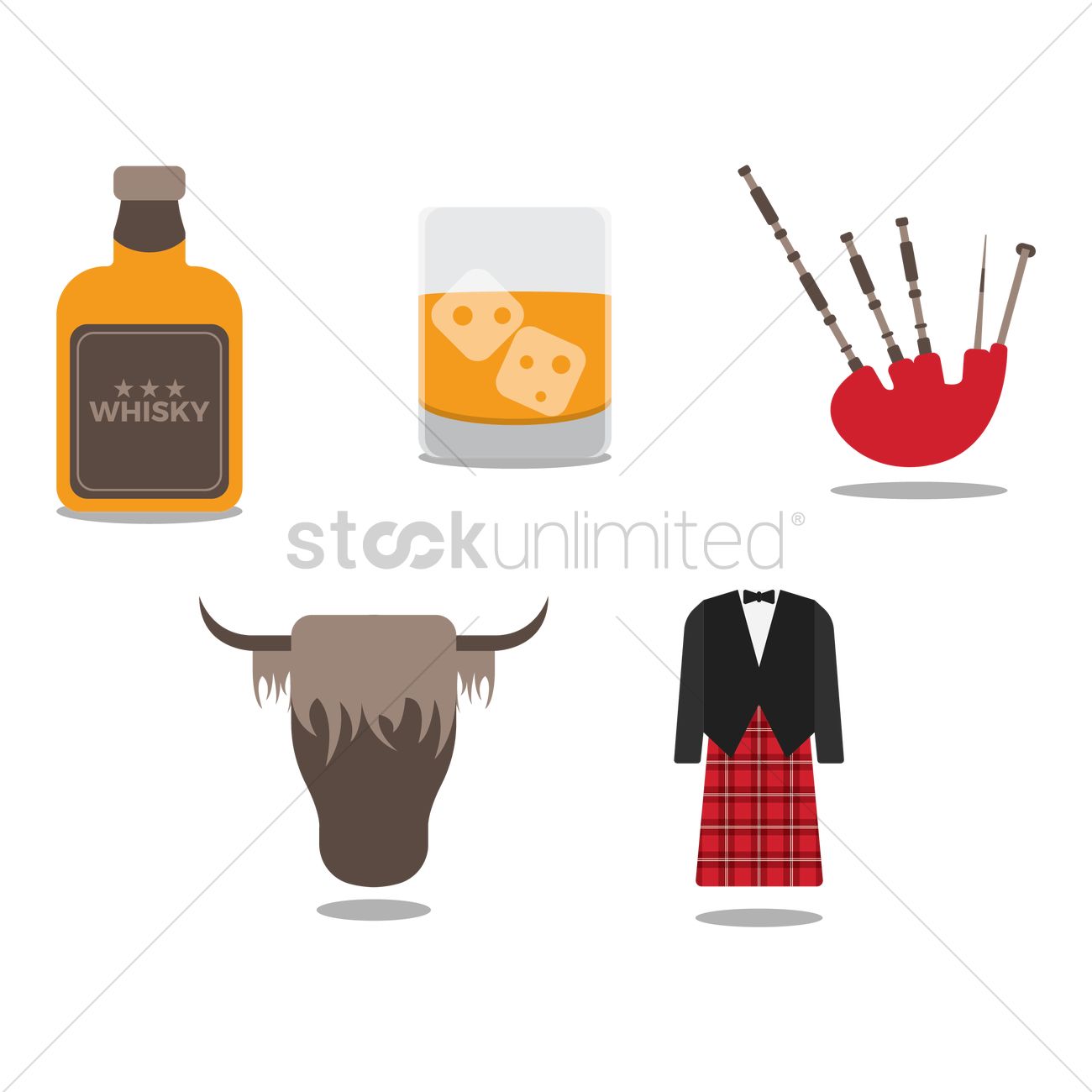 1300x1300 Scotland Icons Set Vector Image