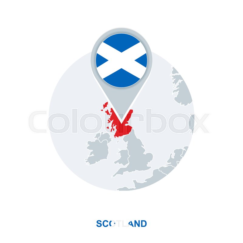 800x800 Scotland Map And Flag, Vector Map Icon Stock Vector Colourbox