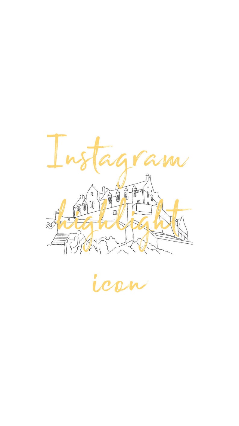 794x1411 Edinburgh Scotland Icon Castle Sketch Instagram Highlight Etsy