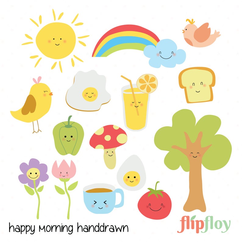 794x794 Happy Morning Scrapbook Instant Download Handdrawn Etsy