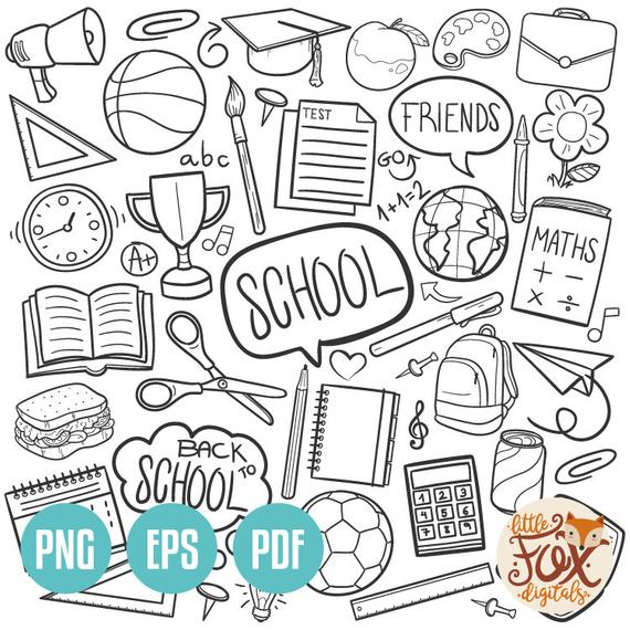 570x570 School Clip Art Scrapbooking Doodle Clipart Scrapbook Teacher