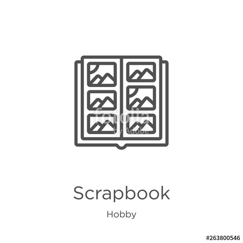 500x500 Scrapbook Icon Vector From Hobby Collection Thin Line Scrapbook