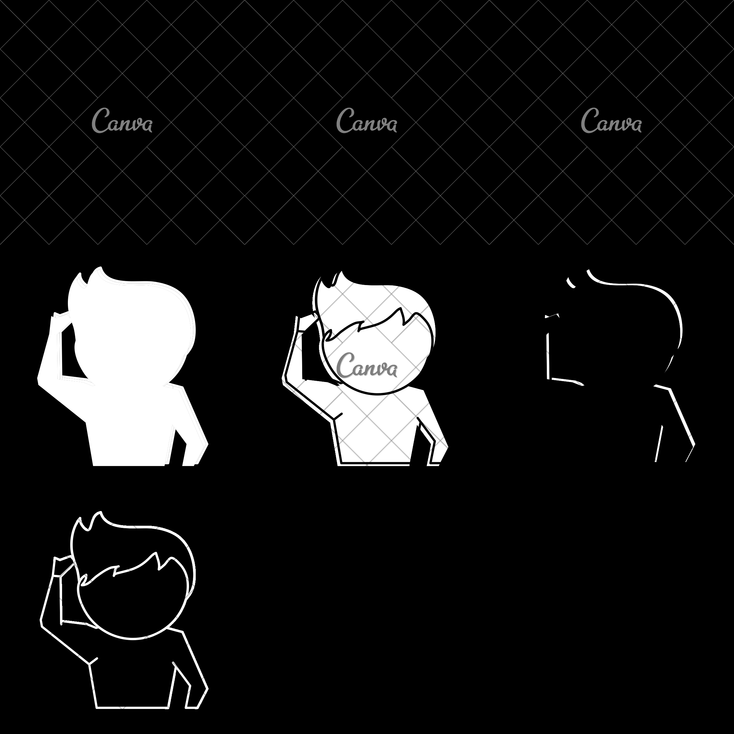 2400x2400 Man Scratching Head Cartoon Icon