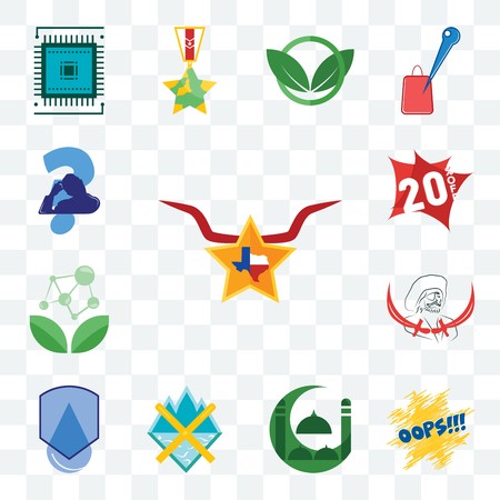 450x450 Set Of Transparent Editable Icons Such As Texas Star, Oops