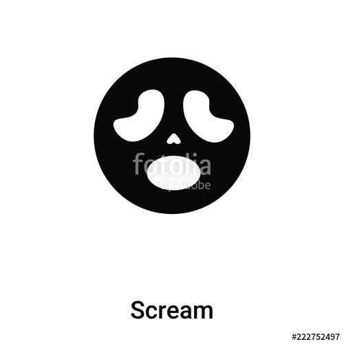 500x500 Scream Icon Vector Isolated On White Background, Logo Concept