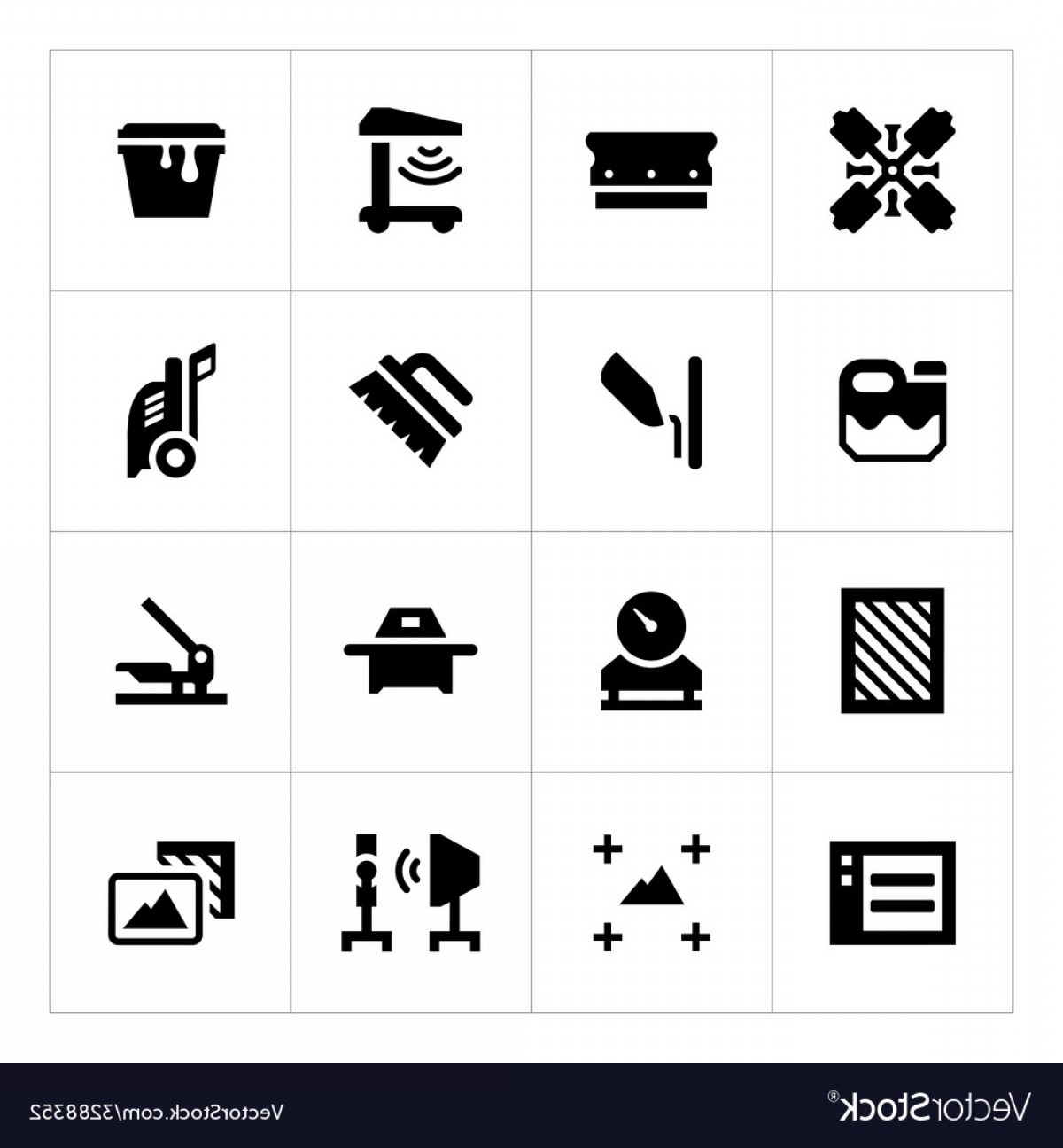 1200x1296 Set Icons Of Screen Printing Vector Soidergi