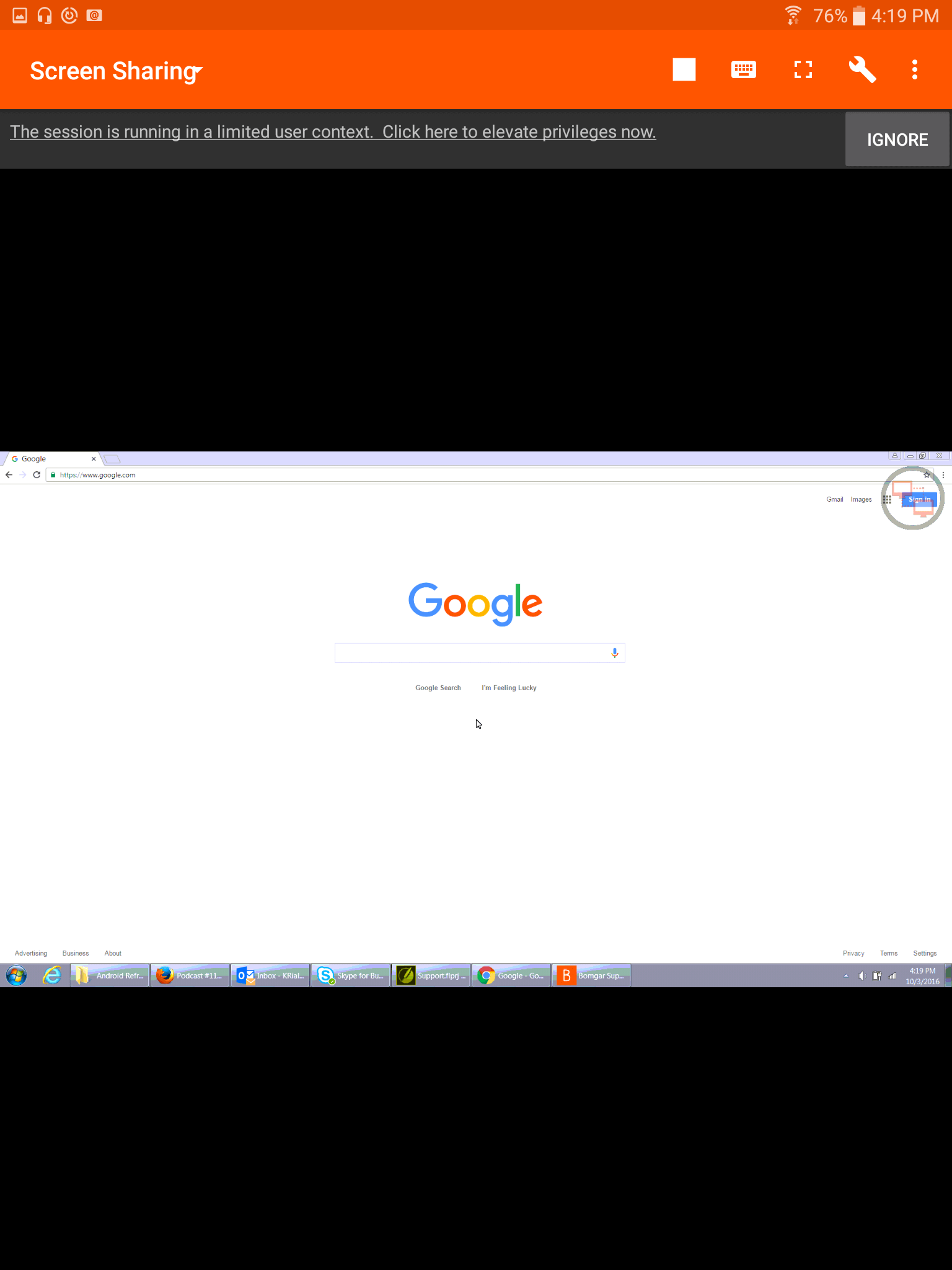 1536x2048 Screen Share With The Remote Computer From The Android Rep Console