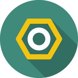 256x256 Screw Bolt Nut Icon Colorful Long Shadow Iconset Graphicloads