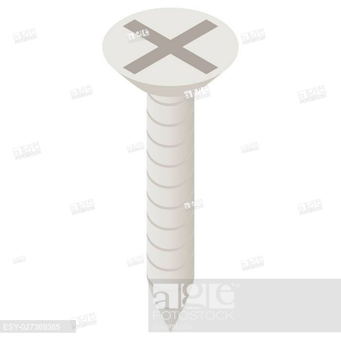 701x700 Screw Icon In Isometric Style On A White Background, Stock