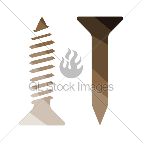 500x500 Icon Of Screw And Nail Gl Stock Images