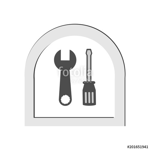 500x500 Screwdriver And Wrench Icon Vector Illustration Stock Image