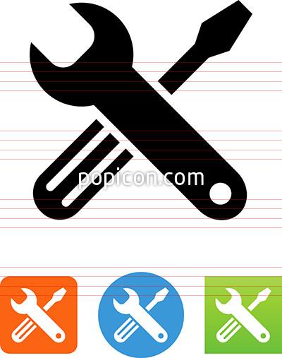 400x507 Vector Screwdriver And Wrench Icon