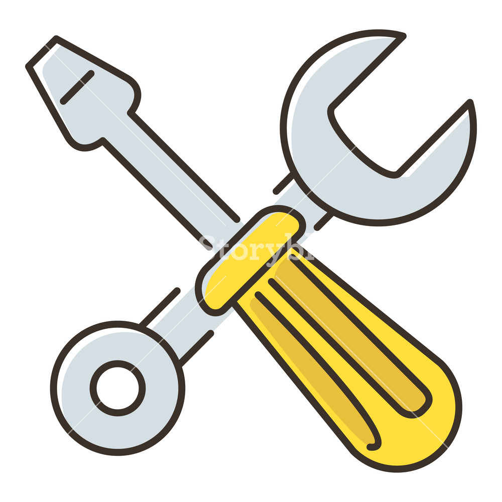 1000x1000 Crossed Screwdriver And Wrench Icon Flat Illustration Of Crossed