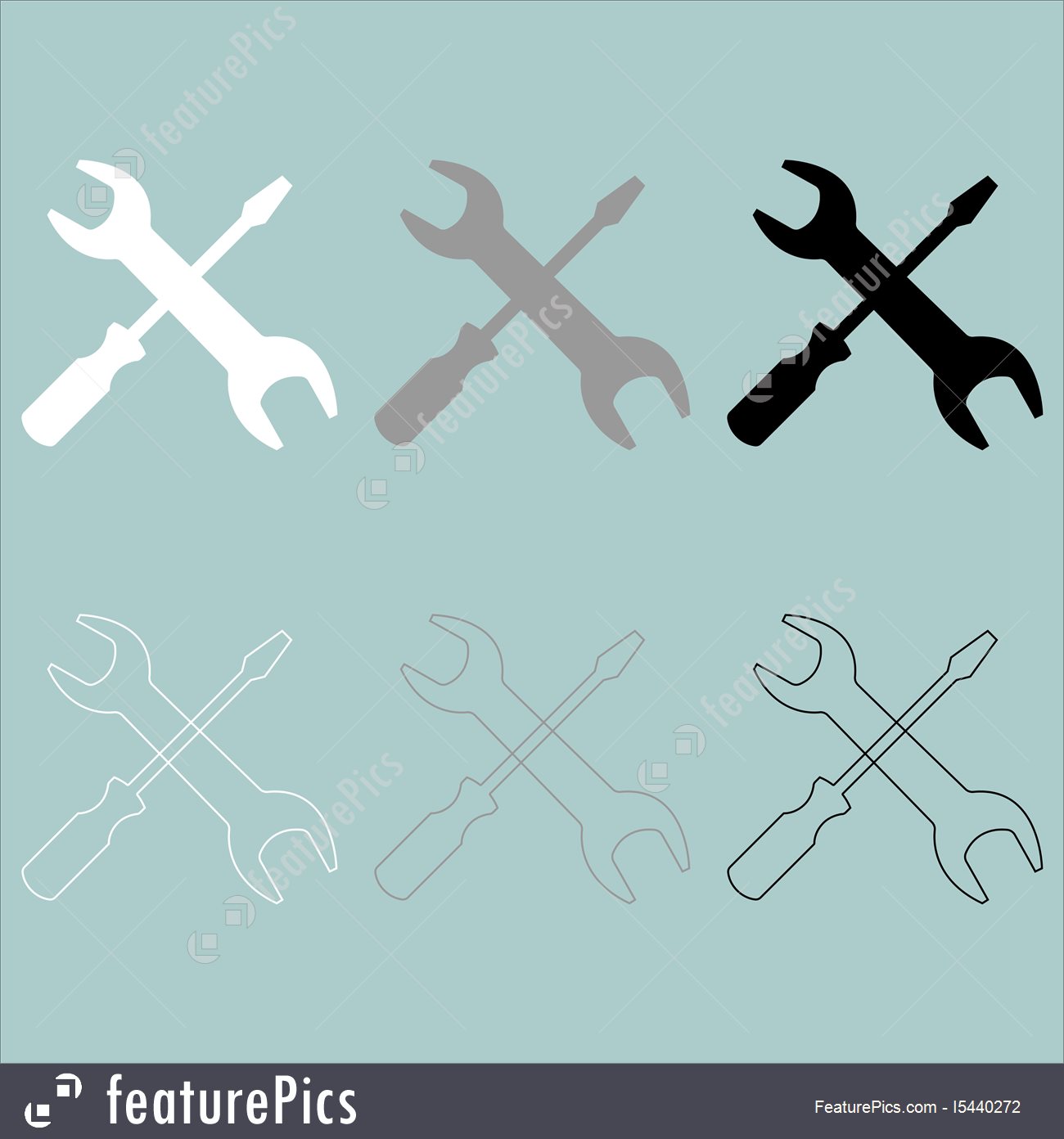 1300x1392 Screwdriver And Spanner Wrench Icon Illustration