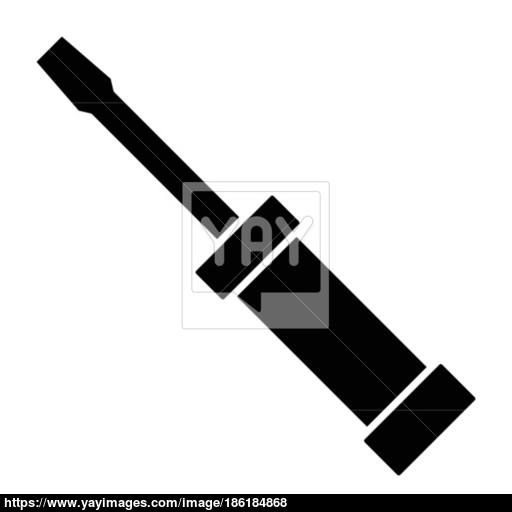 512x512 Flat Black Screwdriver Icon Vector