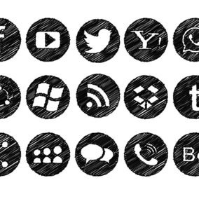 284x284 Messy Scribble Style Social Icon Collection