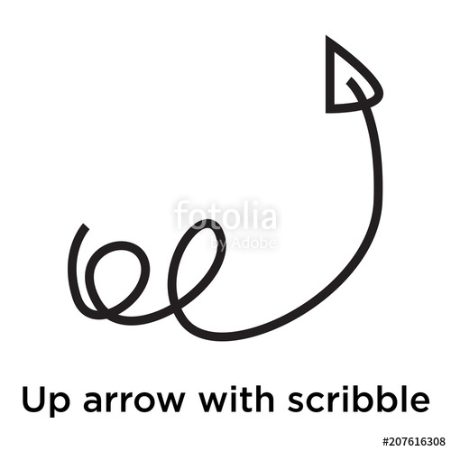 500x500 Up Arrow With Scribble Icon Vector Sign And Symbol Isolated