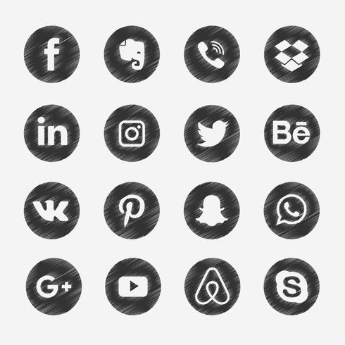490x490 Black Scribble Media Icons