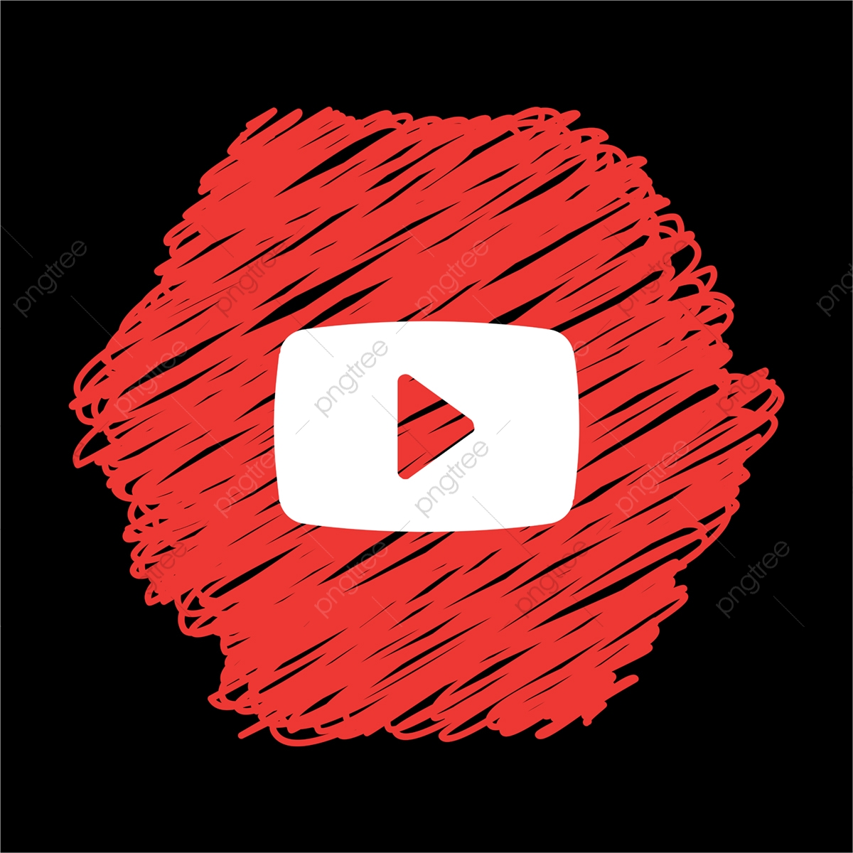1200x1200 Youtube Scribble Icon, Youtube, Media, Business Png And Vector