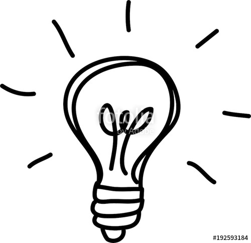 500x484 Idea Sign Light Bulb Illustration Vector Scribble Symbol Icon