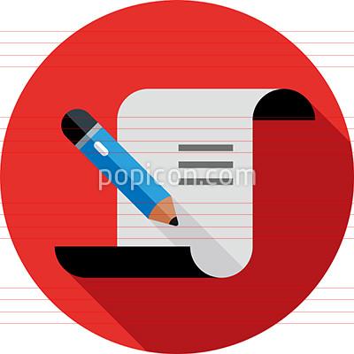 400x400 Script With Pencil Icon On Background