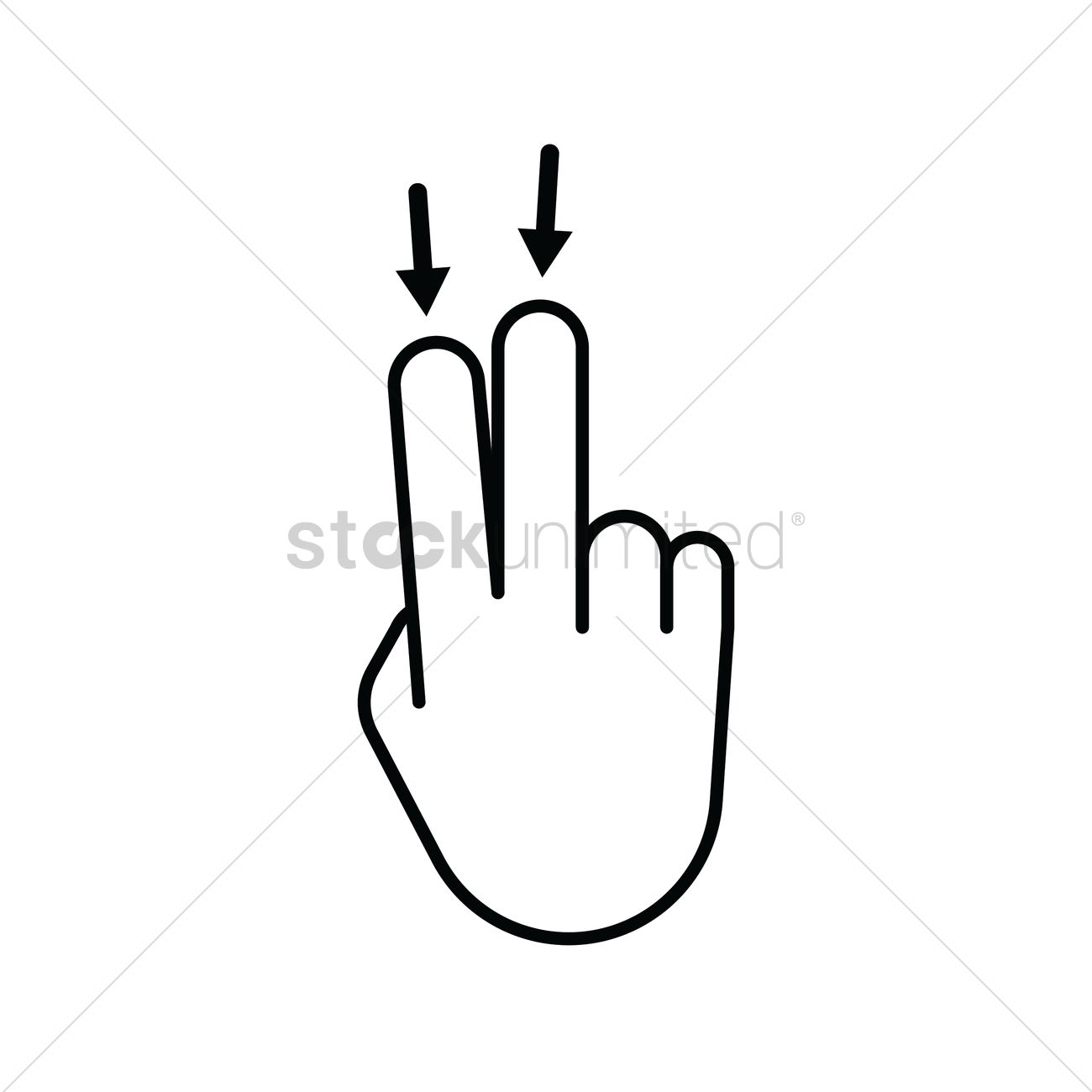 Two Fingers Scroll Down Icon Vector Image 1300x1300 Two Fingers Scroll Down Icon Vector Image