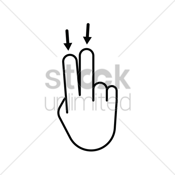 Two Fingers Scroll Down Icon Vector Image 600x600 Two Fingers Scroll Down Icon Vector Image