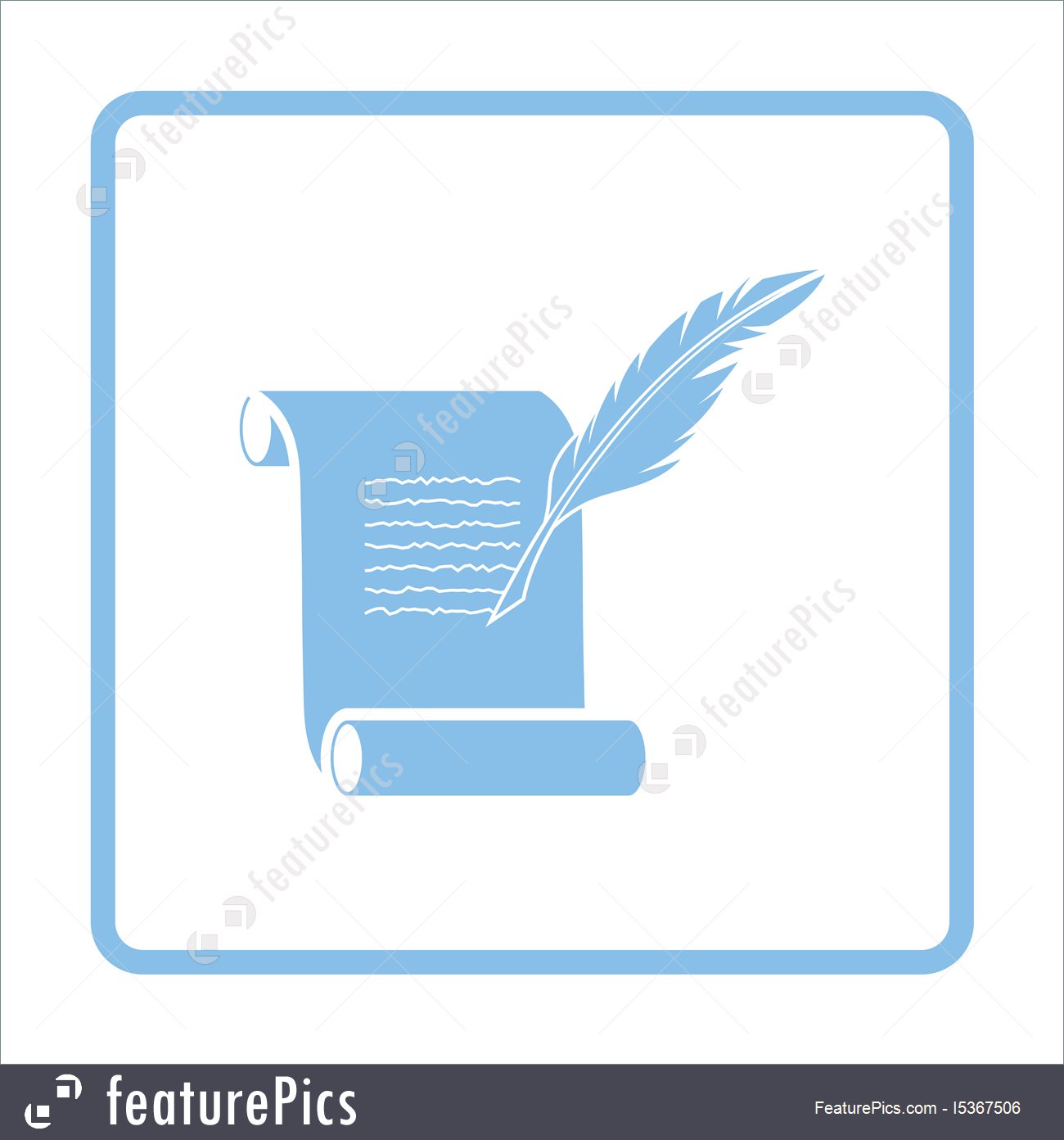 Emblems And Symbols Feather And Scroll Icon 1300x1392 Emblems And Symbols Feather And Scroll Icon