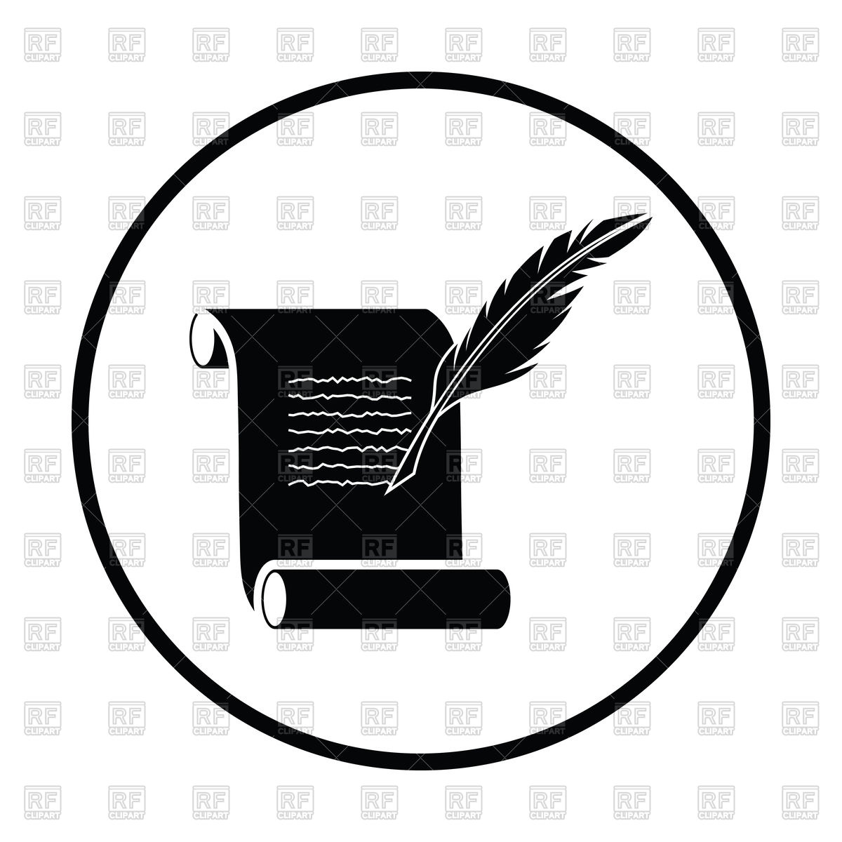 Feather And Scroll Icon Vector Image Of Icons And Emblems Angelp 1200x1200 Feather And Scroll Icon Vector Image Of Icons And Emblems Angelp