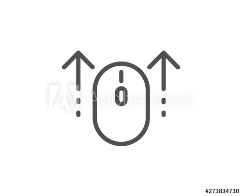 500x405 Swipe Up Mouse Line Icon Scrolling Arrow Sign Landing