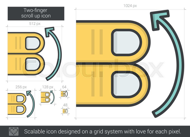 800x576 Two Finger Scroll Up Vector Line Icon Stock Vector Colourbox