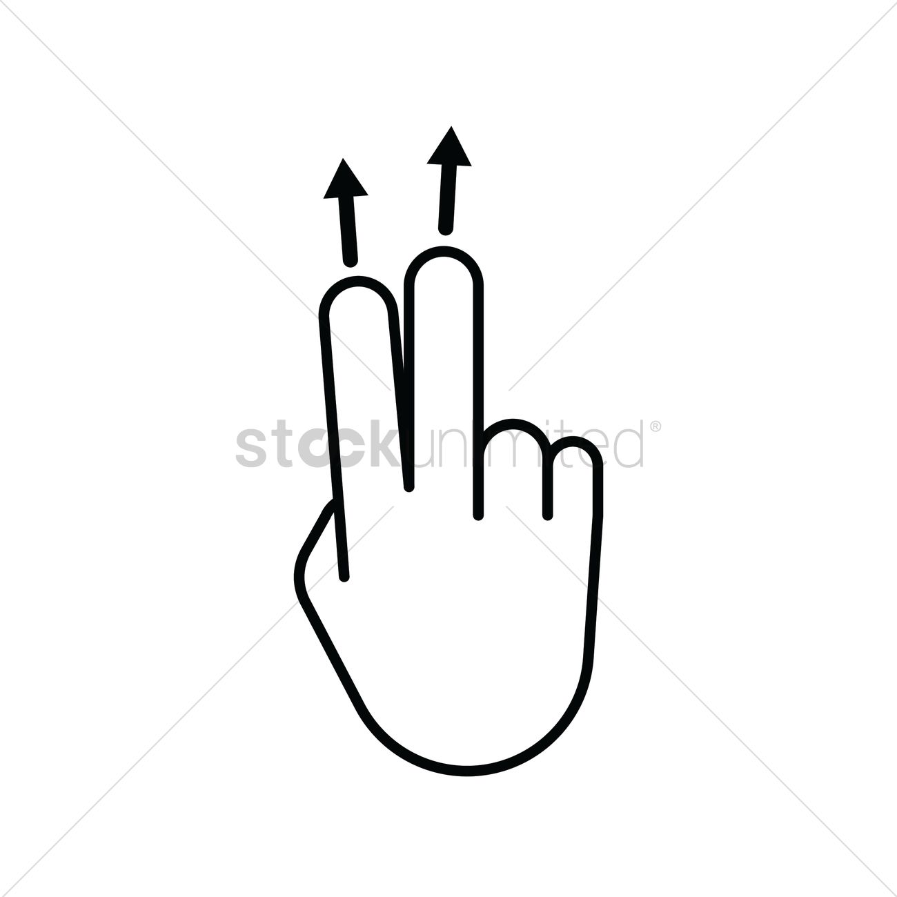 1300x1300 Two Fingers Scroll Up Icon Vector Image